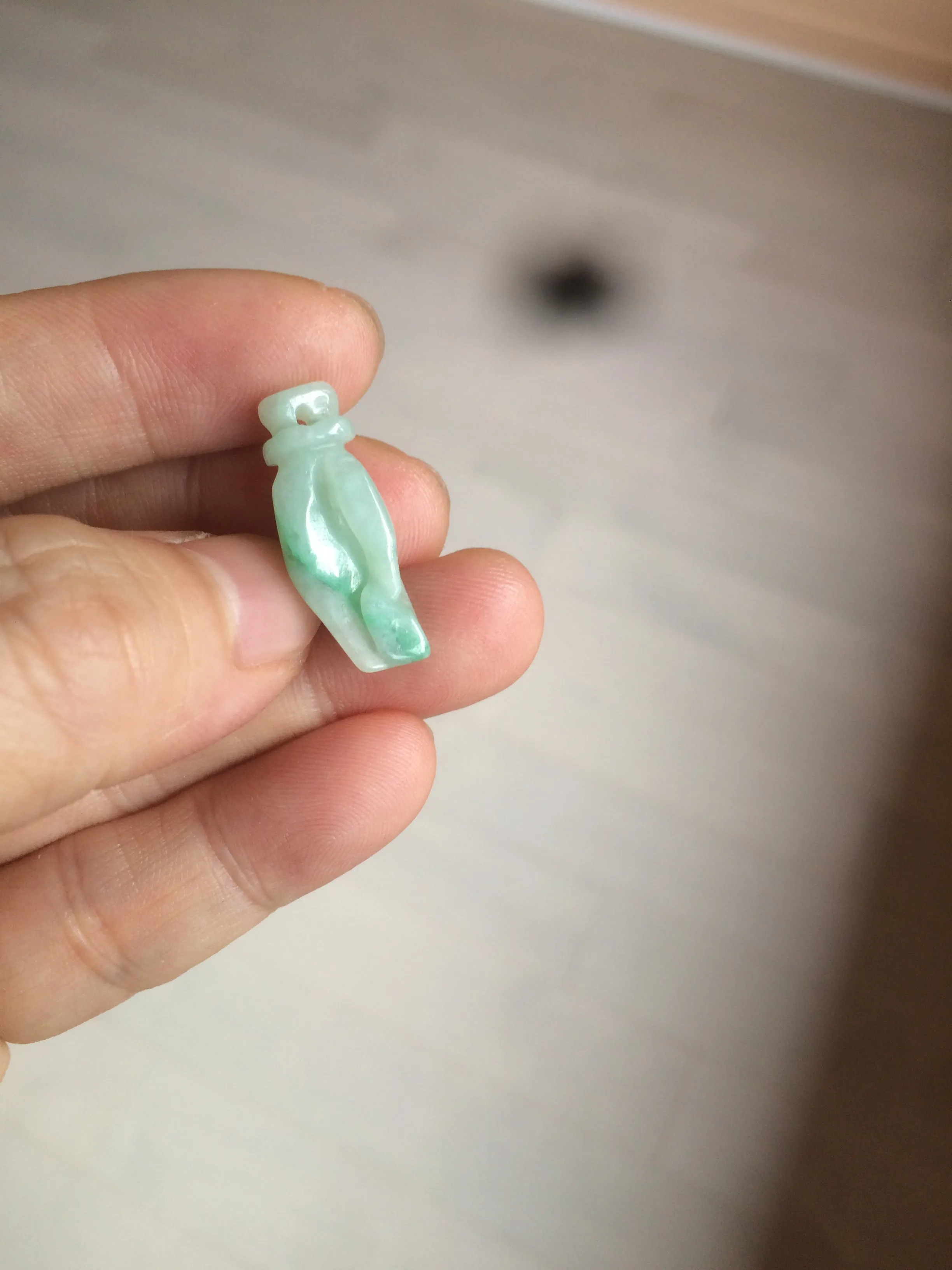 100% natural type A icy watery sunny green/purple a pearl in my palm (apple of my eye, 掌上明珠) Jadeite jade bead AQ72