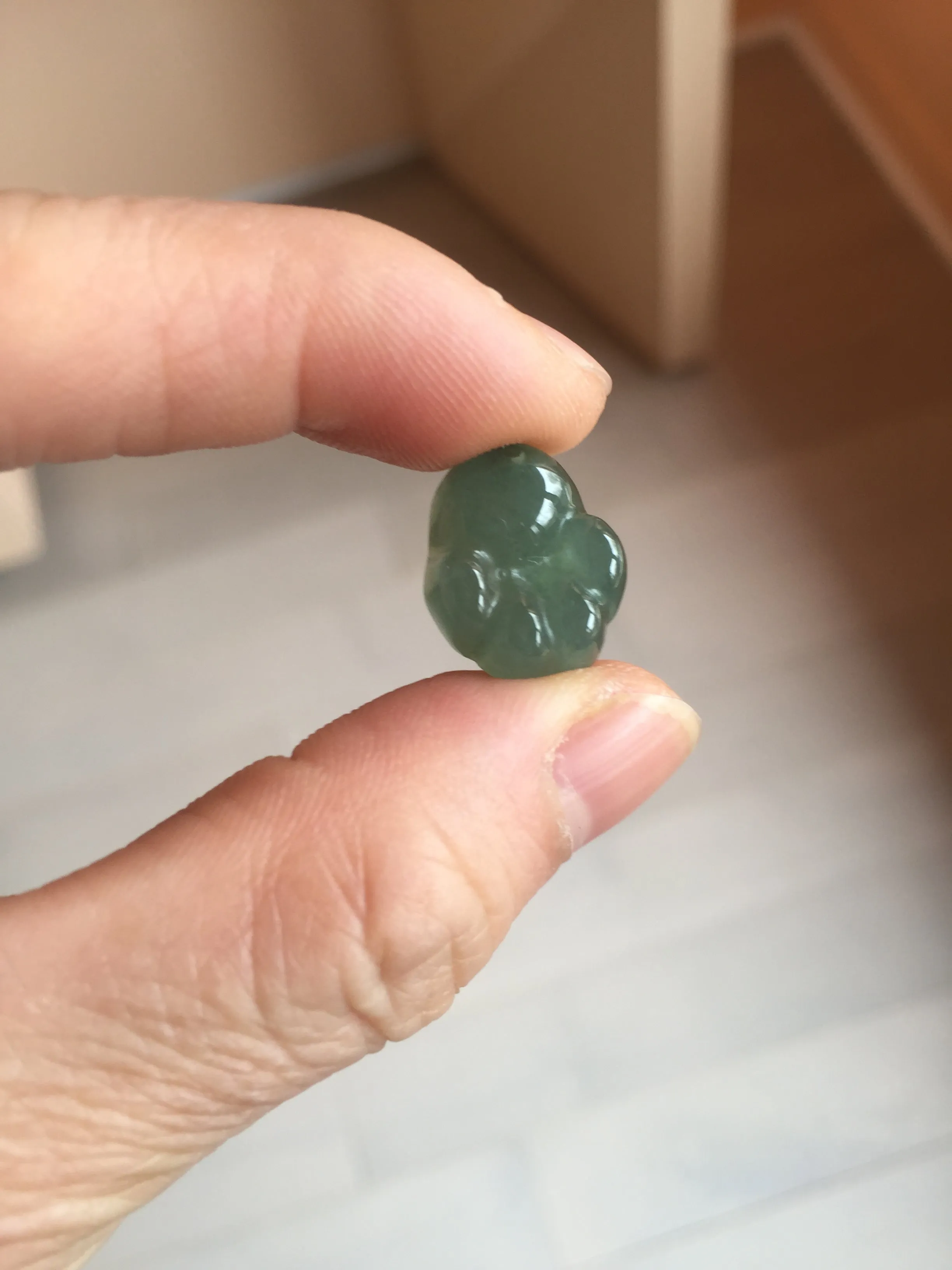 100% Natural type A sunny green/purple doggy paw Jadeite Jade pendant AX146