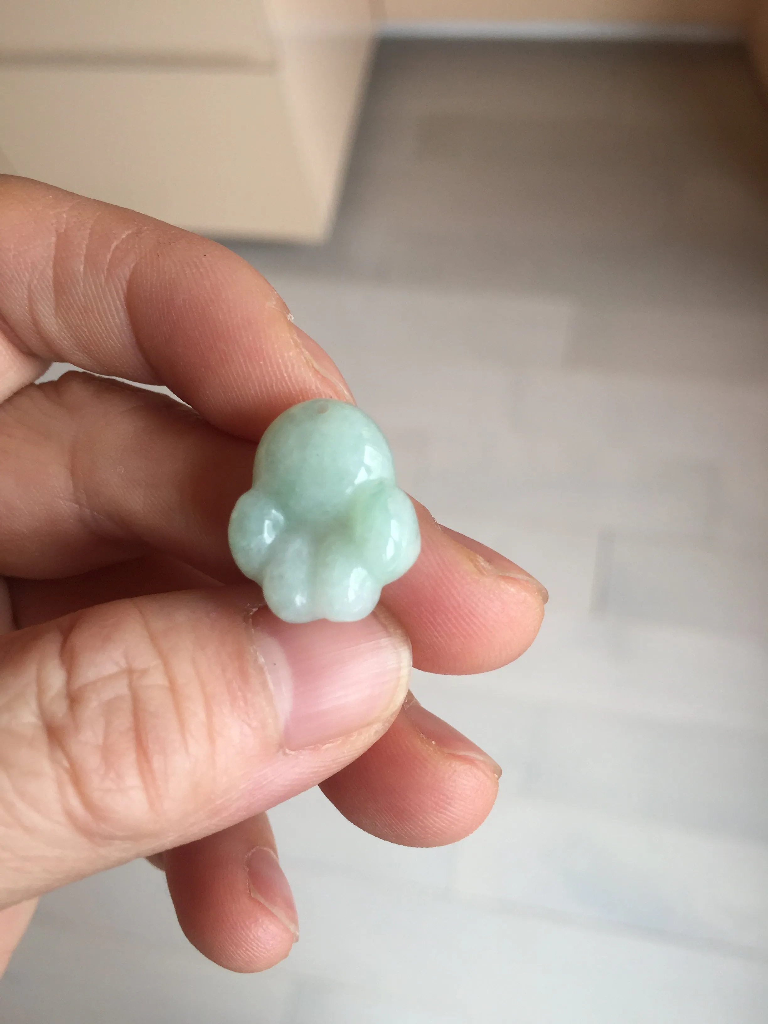 100% Natural type A sunny green/purple doggy paw Jadeite Jade pendant AX146