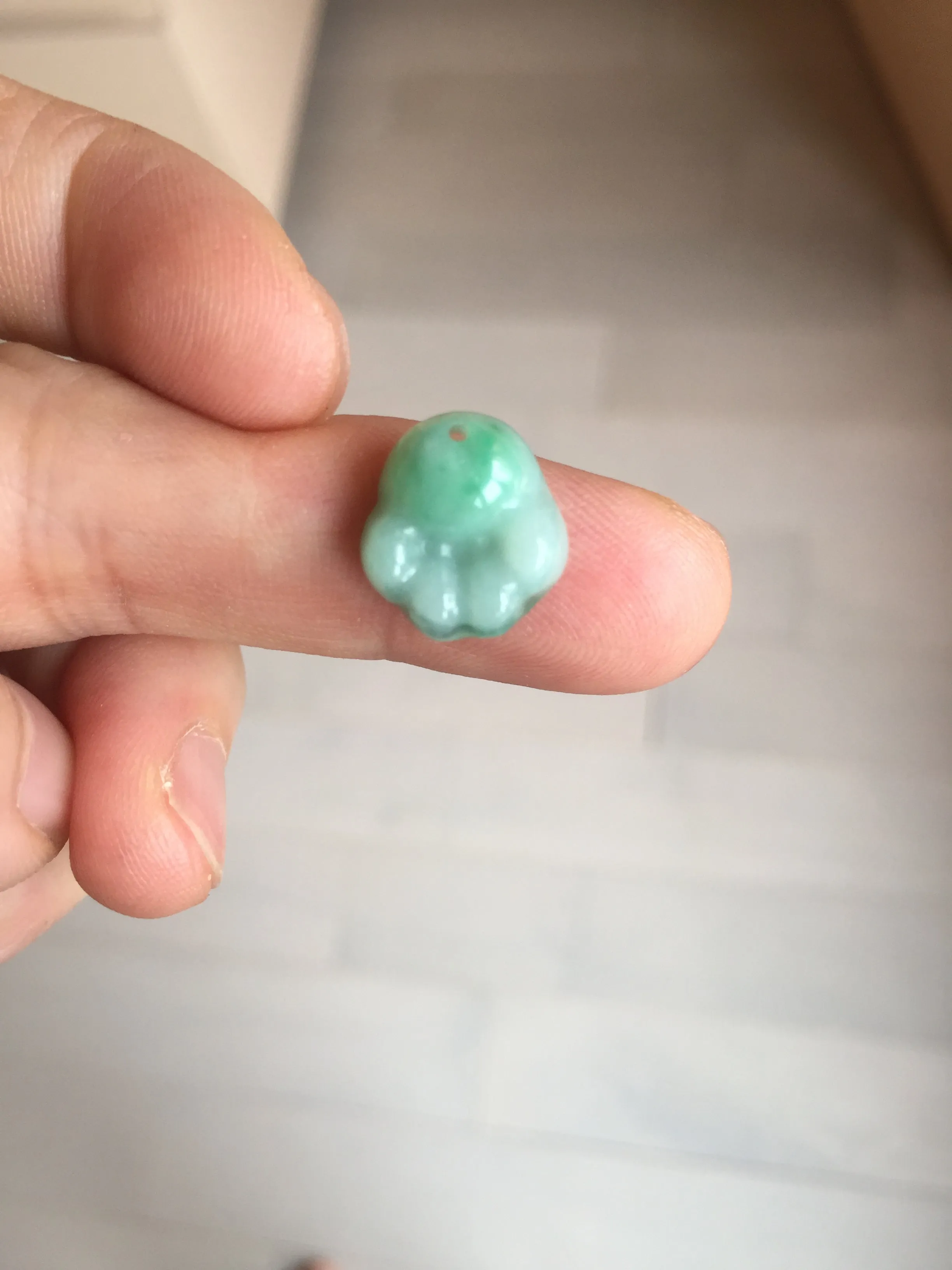 100% Natural type A sunny green/purple doggy paw Jadeite Jade pendant AX146