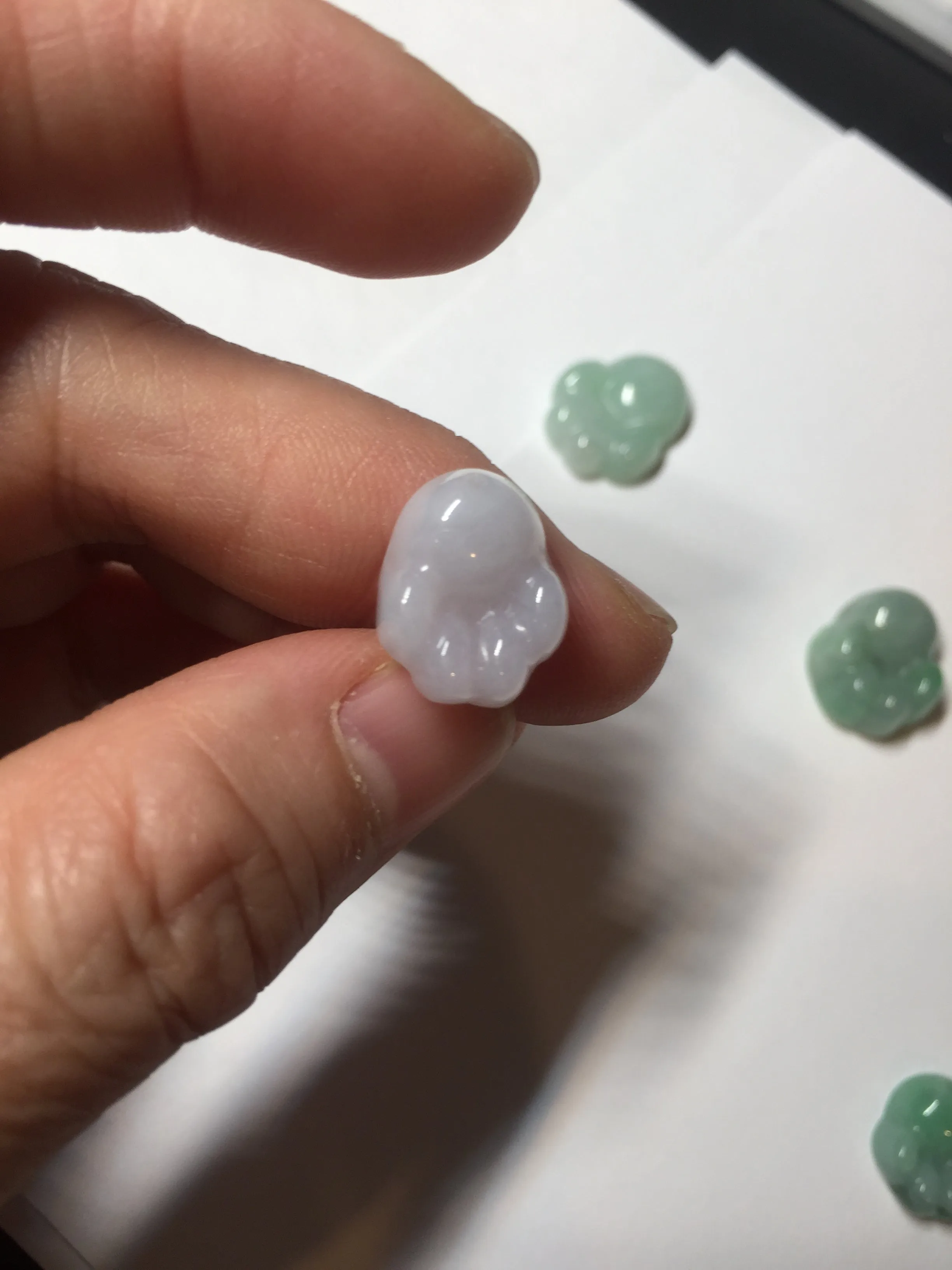 100% Natural type A sunny green/purple doggy paw Jadeite Jade pendant AX146