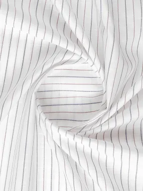 100%Mens Cotton Stripes Shirt Fabric White Liberty Cotton