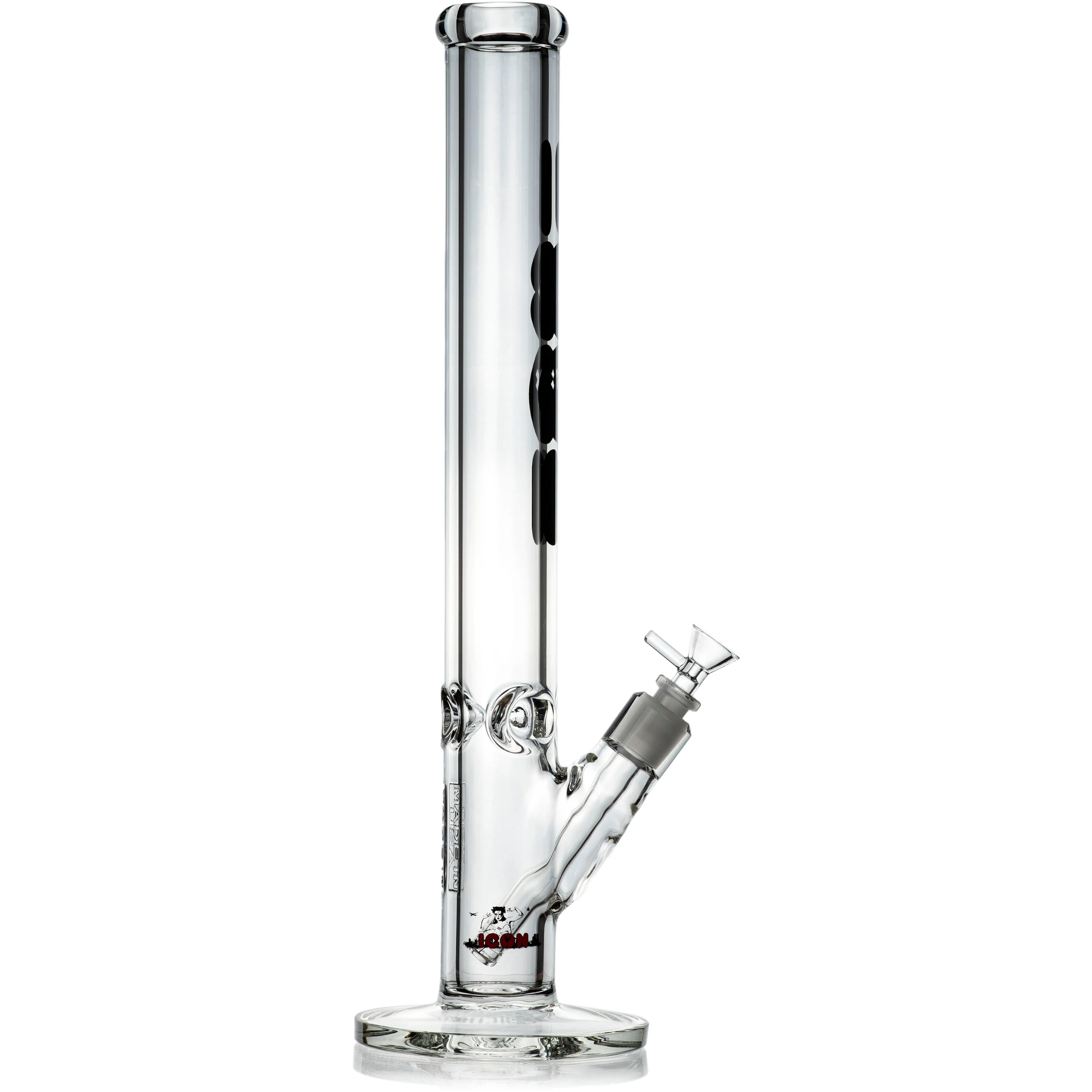 18 Heavy 9mm Straight Tube Bong, by ICON Glass