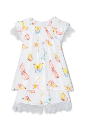 ADELIA - KIDS' PYJAMA SET WHITE BUTTERFLIES