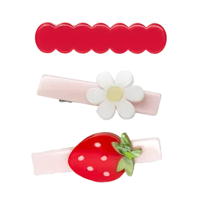 Alligator Clip Set - Strawberry & Daisy