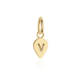 Alphabet Gold Charm, V