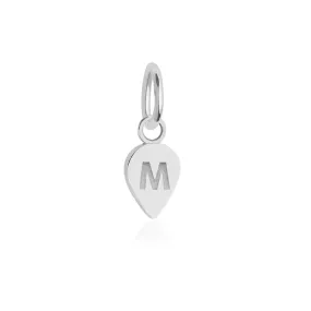 Alphabet Silver Charm, M