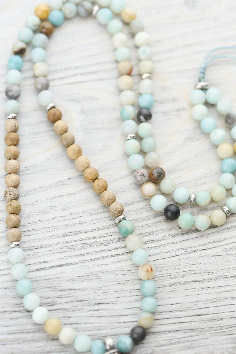 Amazonite & Sandalwood Serenity Mala