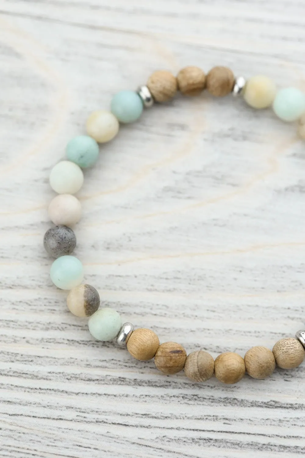 Amazonite & Sandalwood Serenity Wrist Mala