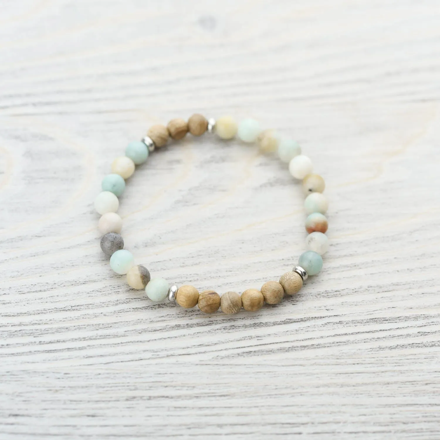 Amazonite & Sandalwood Serenity Wrist Mala