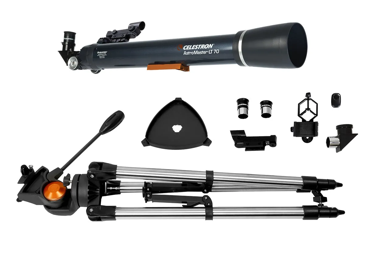 AstroMaster LT 70AZ Telescope with Smartphone Adapter and Bluetooth Remote