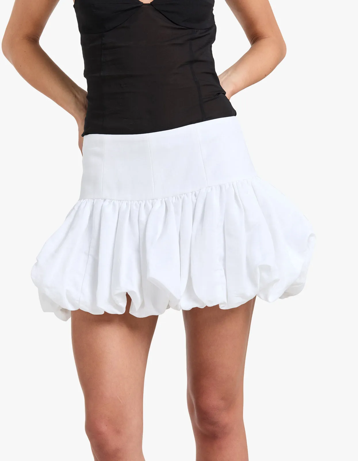 Blanc Bubble Mini Skirt - Ivory