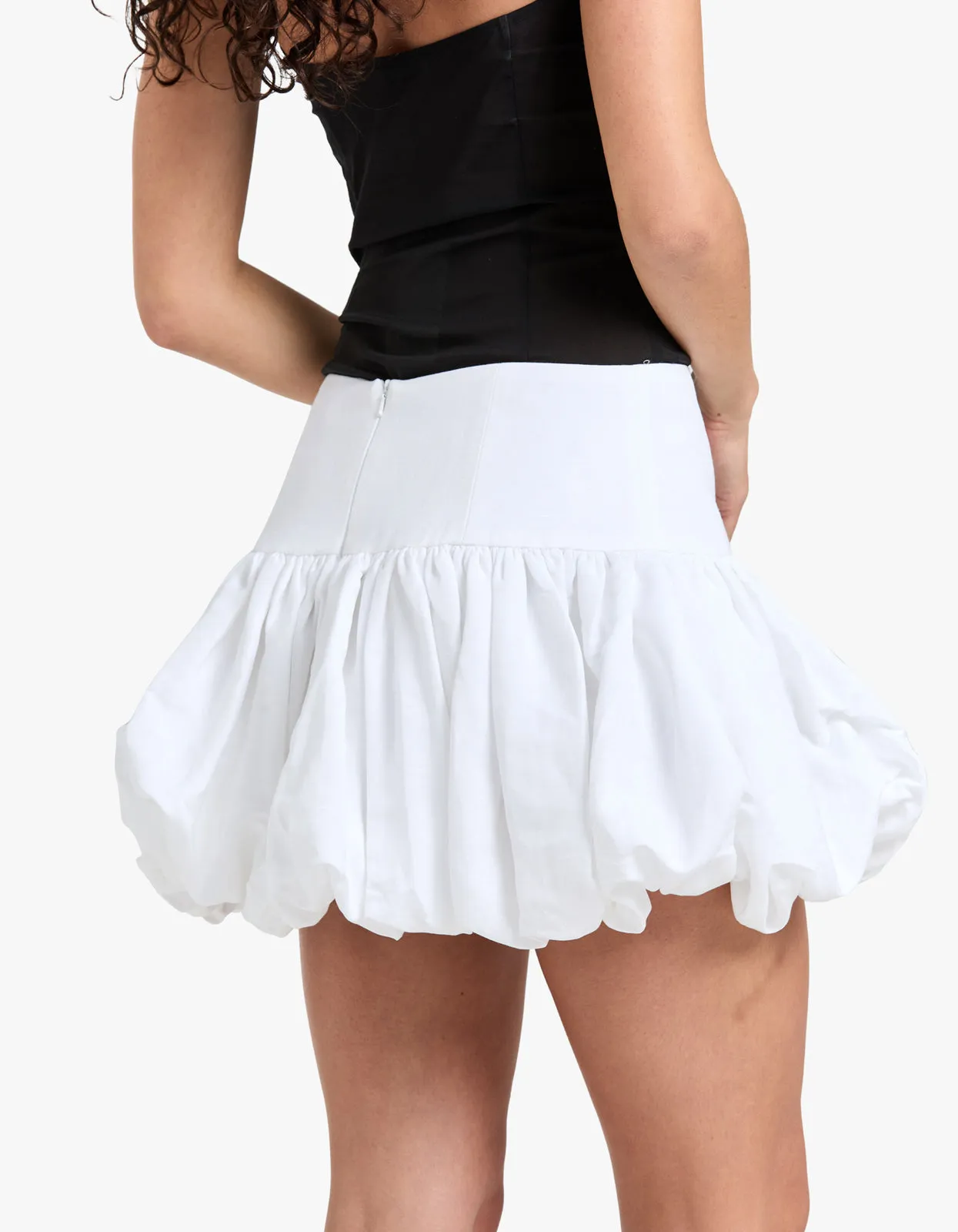 Blanc Bubble Mini Skirt - Ivory