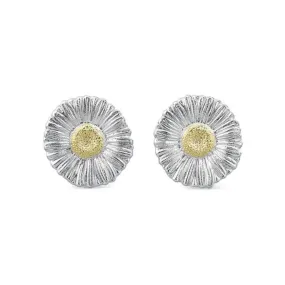 Buccellati - Blossoms Daisy - Button Earrings, Sterling Silver with Gold Accents