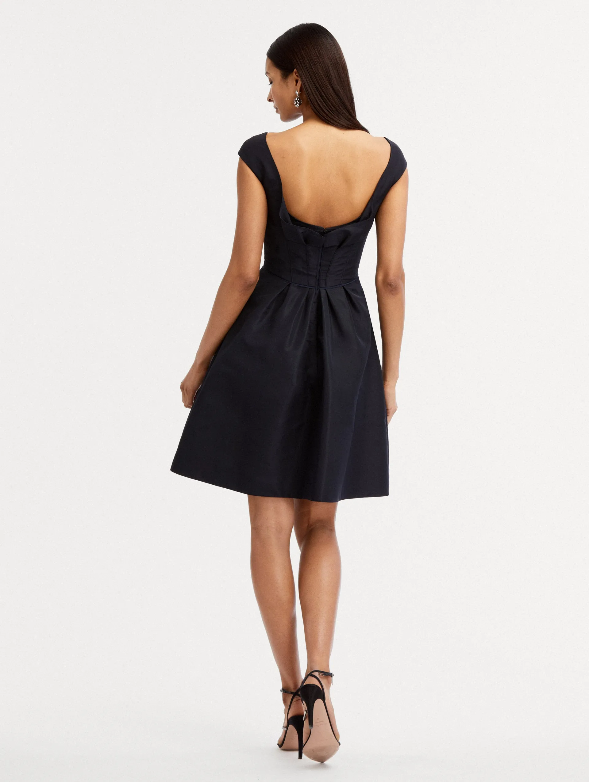 Cap Sleeve Ruffle Back Dress