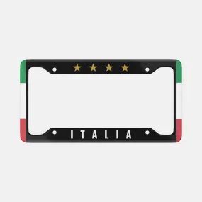 Italy 4 Stars Black - License Plate Frame