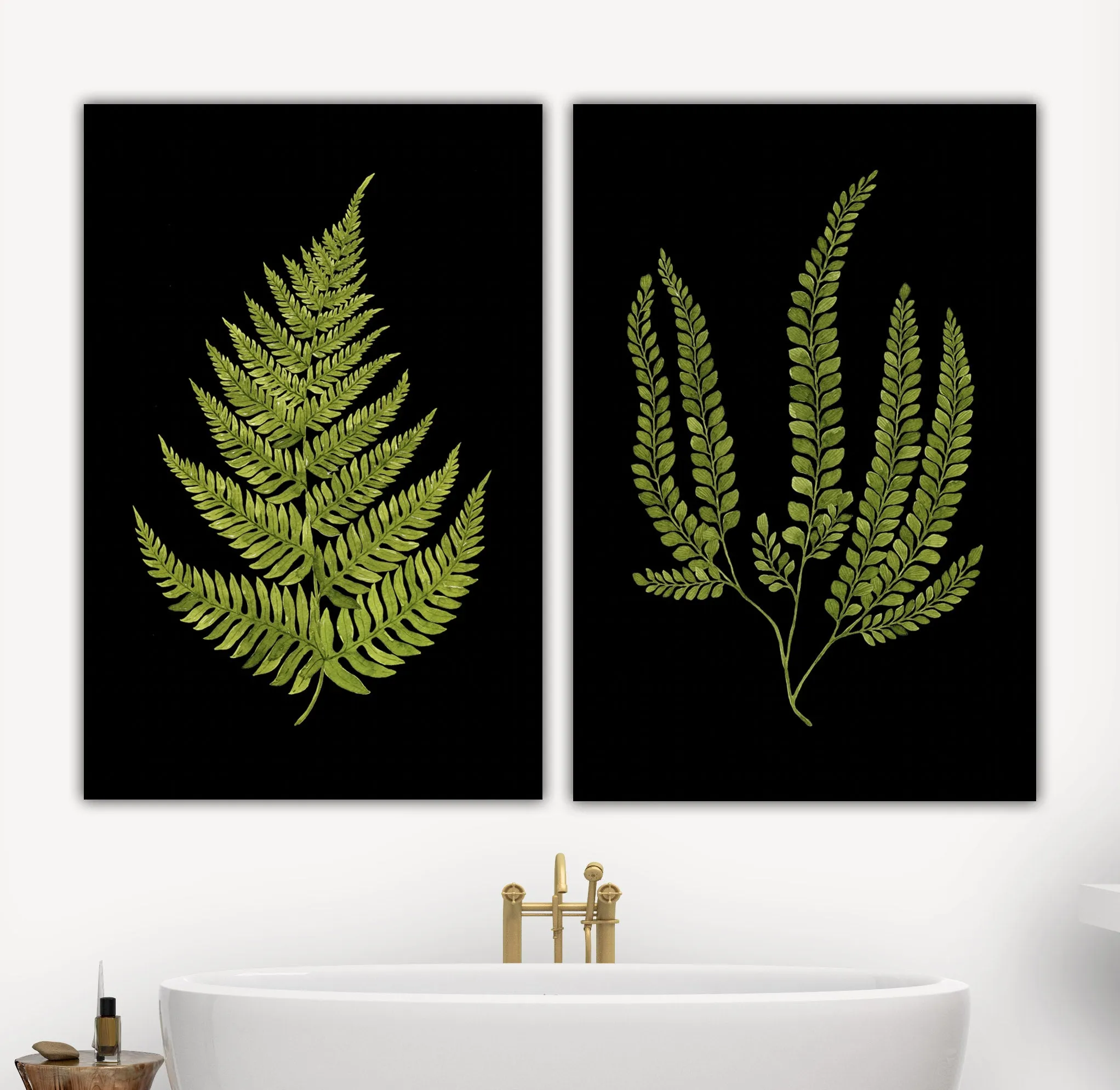 Large Botanical Fern Art on Canvas