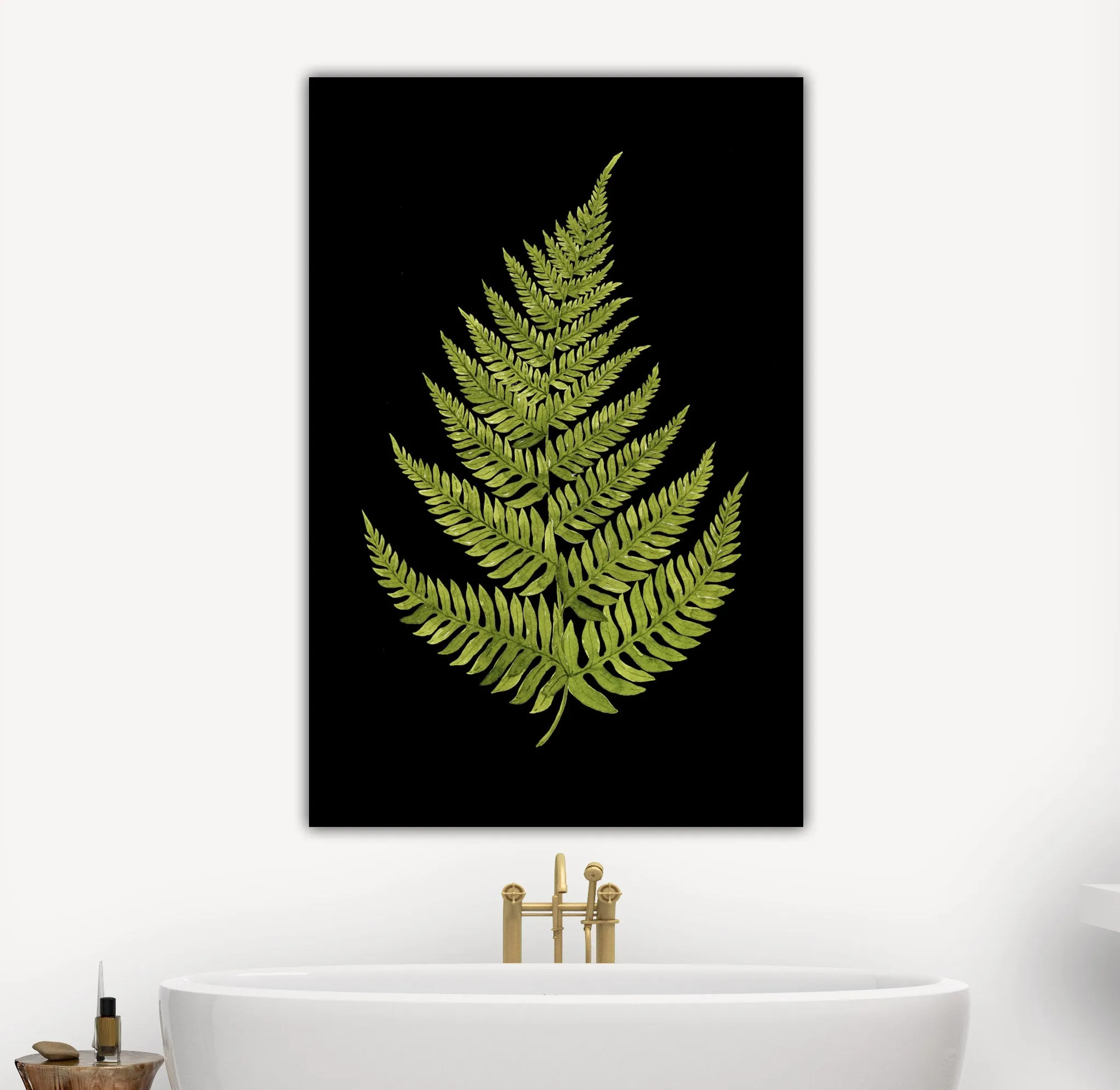 Large Botanical Fern Art on Canvas