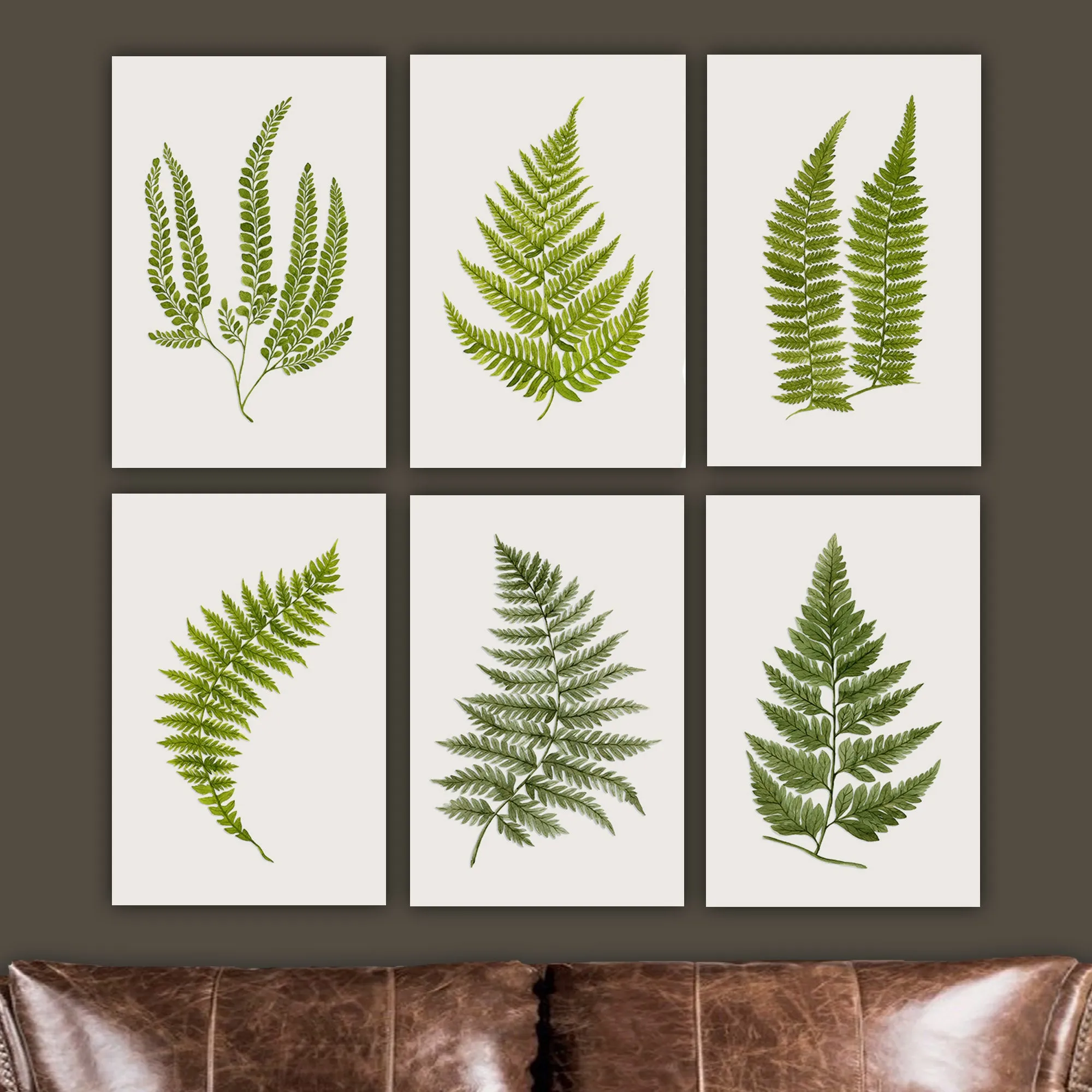 Large Botanical Fern Art on Canvas