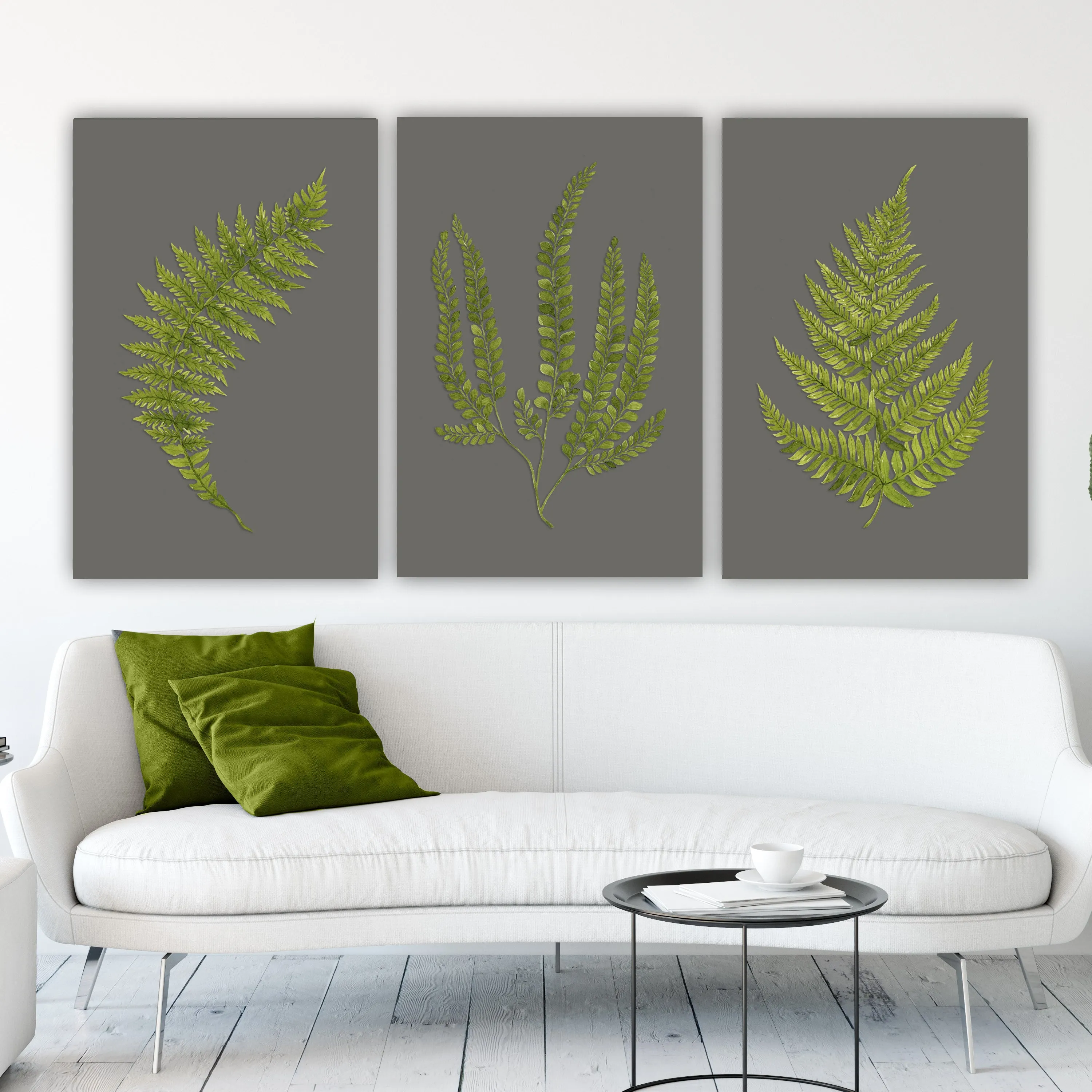 Large Botanical Fern Art on Canvas