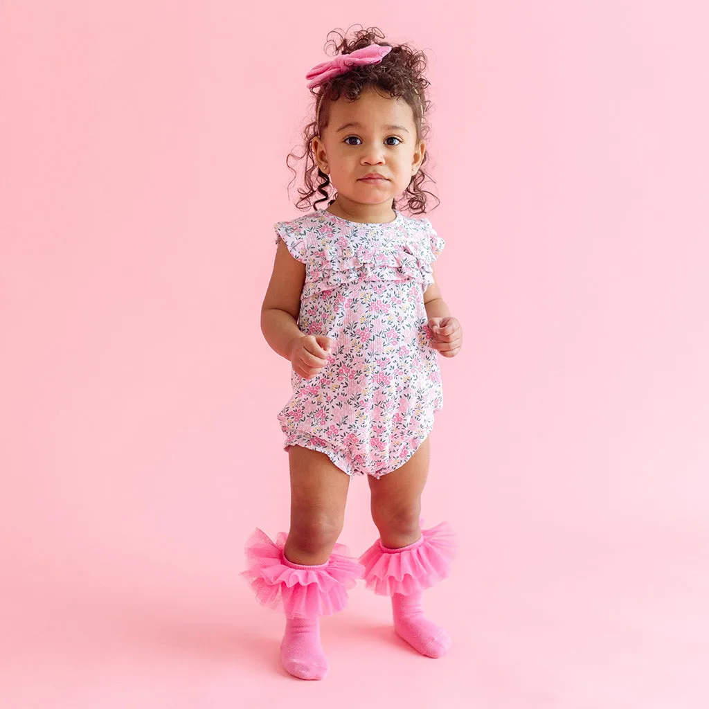 Meadow Haze Pointelle Ruffled Bubble Romper