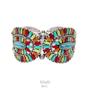 MULTI  Color Sunburst Concho Stretch Bracelet