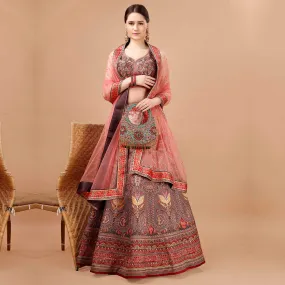 Scarlet Red Monochromatic Lehenga Set