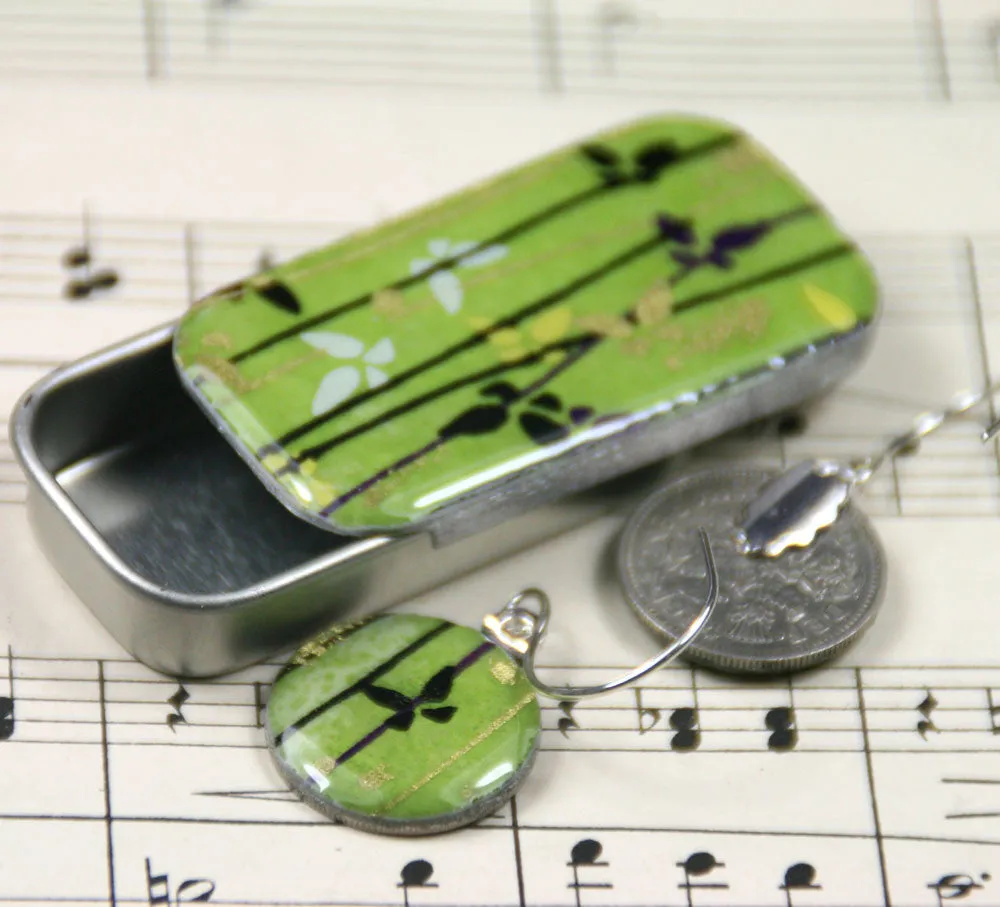 Sixpence Earrings and Teeny Tiny Tin Flutterby