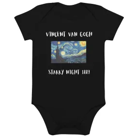 Starry Night Inspired by Van Gogh Organic Cotton Baby Bodysuit