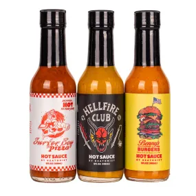 Stranger Things Hot Sauce Trio Pack 5 oz Gift Set Heatonist Mustard Jalapeno