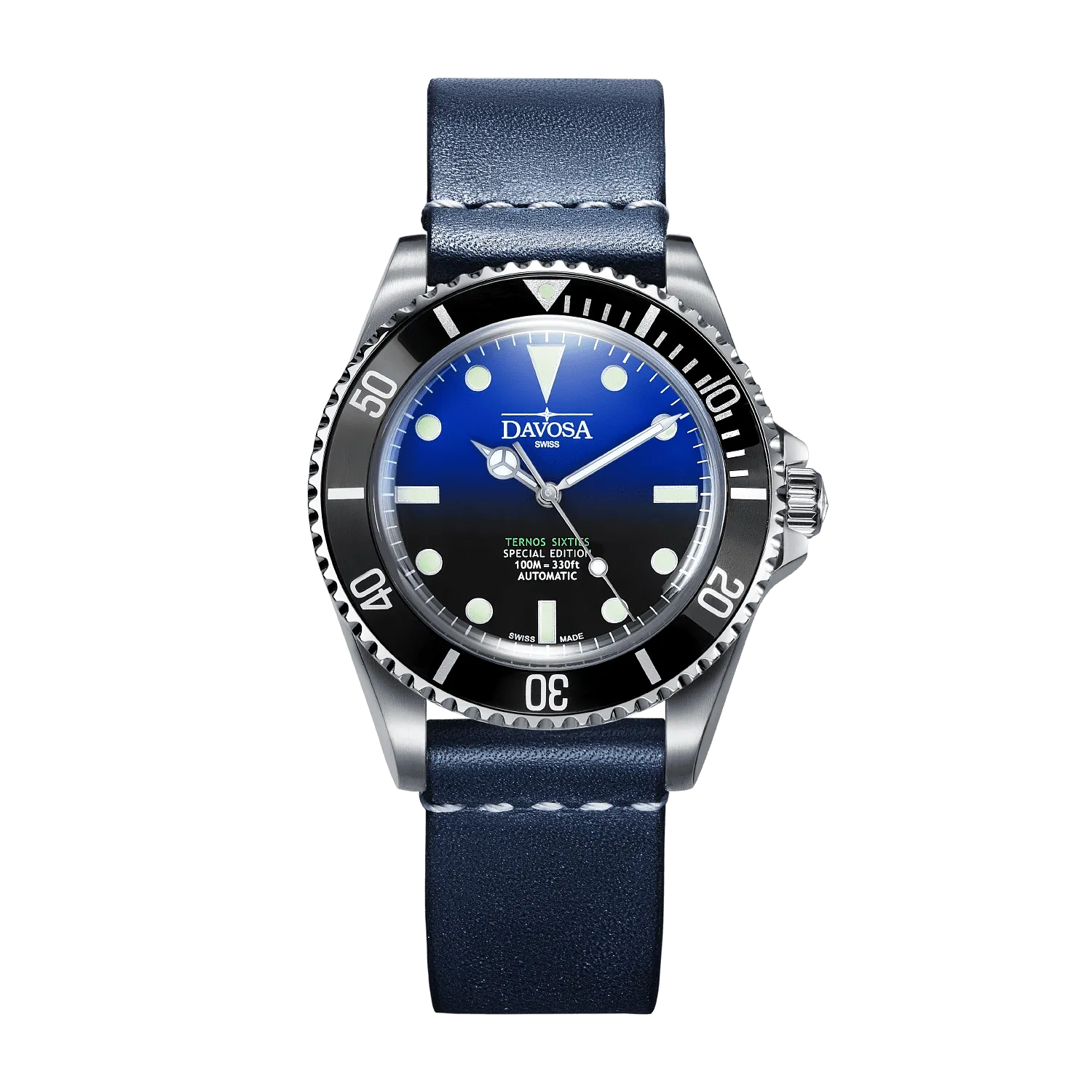 Ternos Sixties Seahorse Swiss-Made 40mm Faded Blue Sapphire Crystal Unisex Wristwatch 16152590 Special US Edition 100 units only