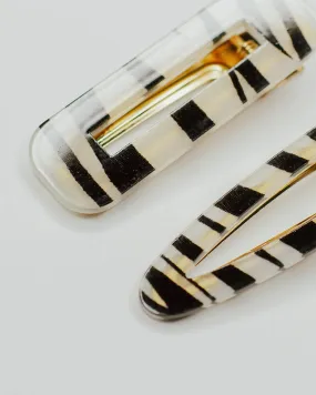 Zebra Stripe Hair Clips